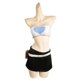Anime Lucy Heartfilia Blue Heart Dress Set Outfits Cosplay Costume Halloween Carnival Suit
